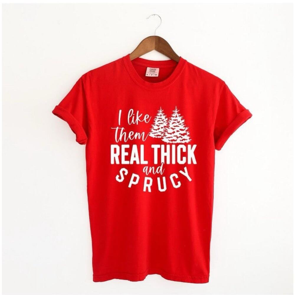 Women's Real Thick and Sprucy Short Sleeve Garment Dyed Tee Red 2XL